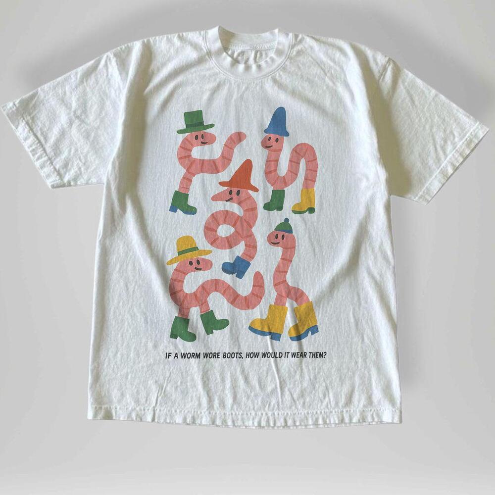 Style Whimsical Worms In Boots T Shirt